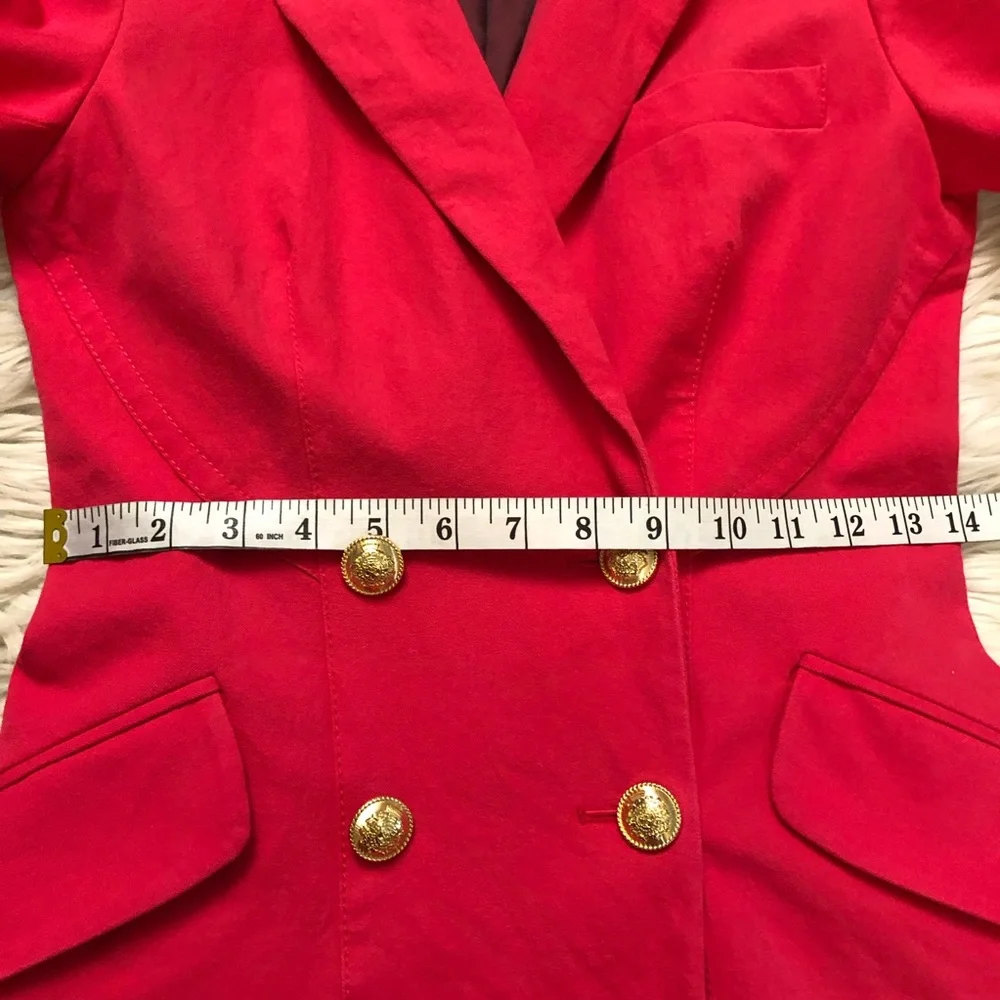 Derek Lam 10 Crosby Classic Double Breasted Fitted Red Fuchsia Blazer size 2